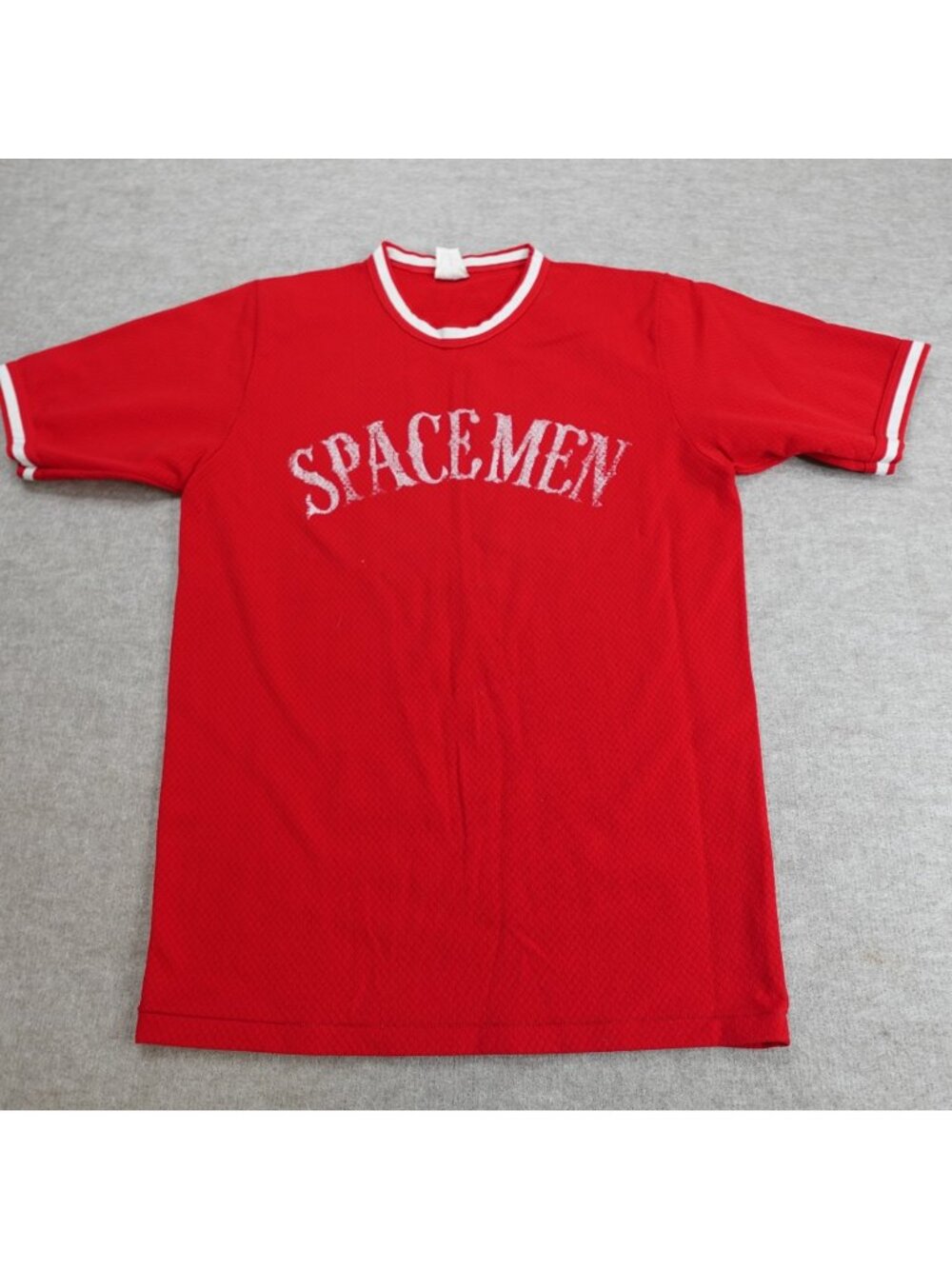 Spacemen Shirt Medium Red Ringer Vintage #66 Mesh Baseball Softball